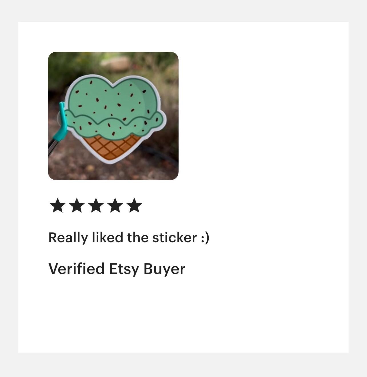Mint Chip Ice Cream Heart Vinyl Sticker