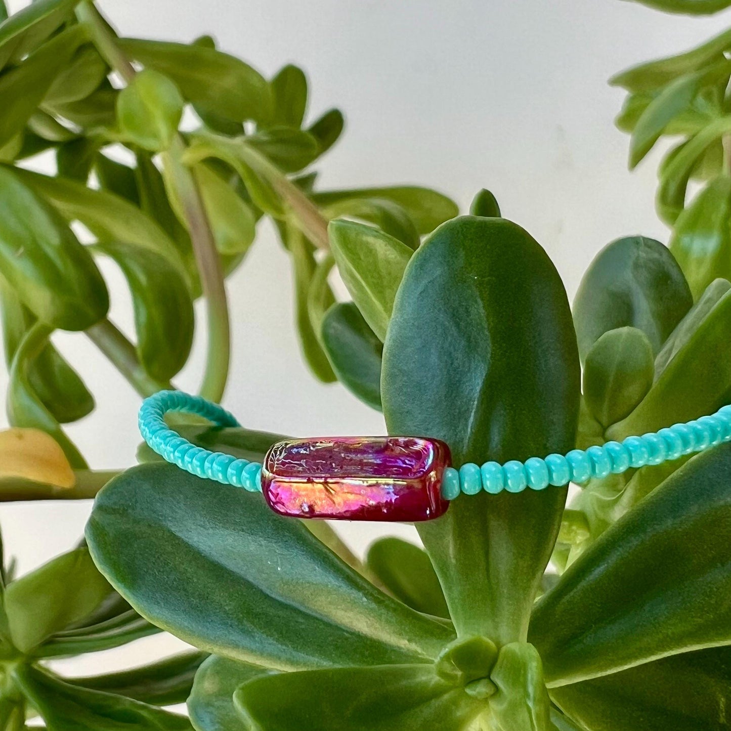 Minimalist Choker Necklace Sterling Silver Magnetic Clasp Seed Bead