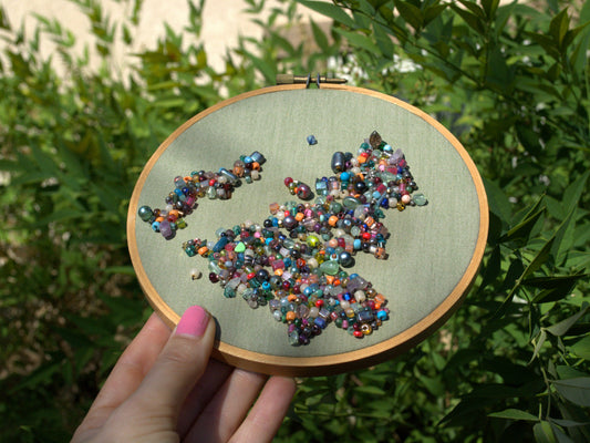 Shining Islands - Bead Embroidered Wall Art