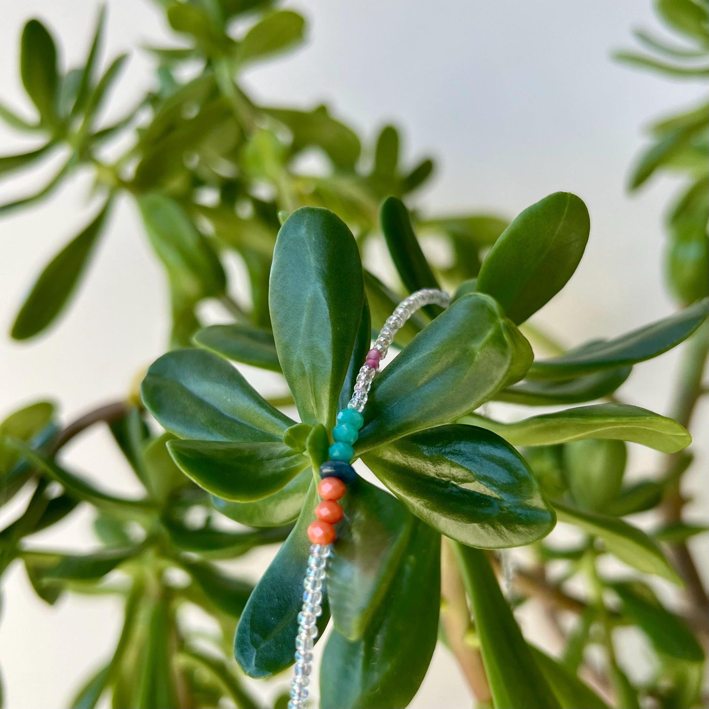 Delicate Seed Bead Choker Sterling Silver Magnetic Closure Necklace Minimalist Boho Style