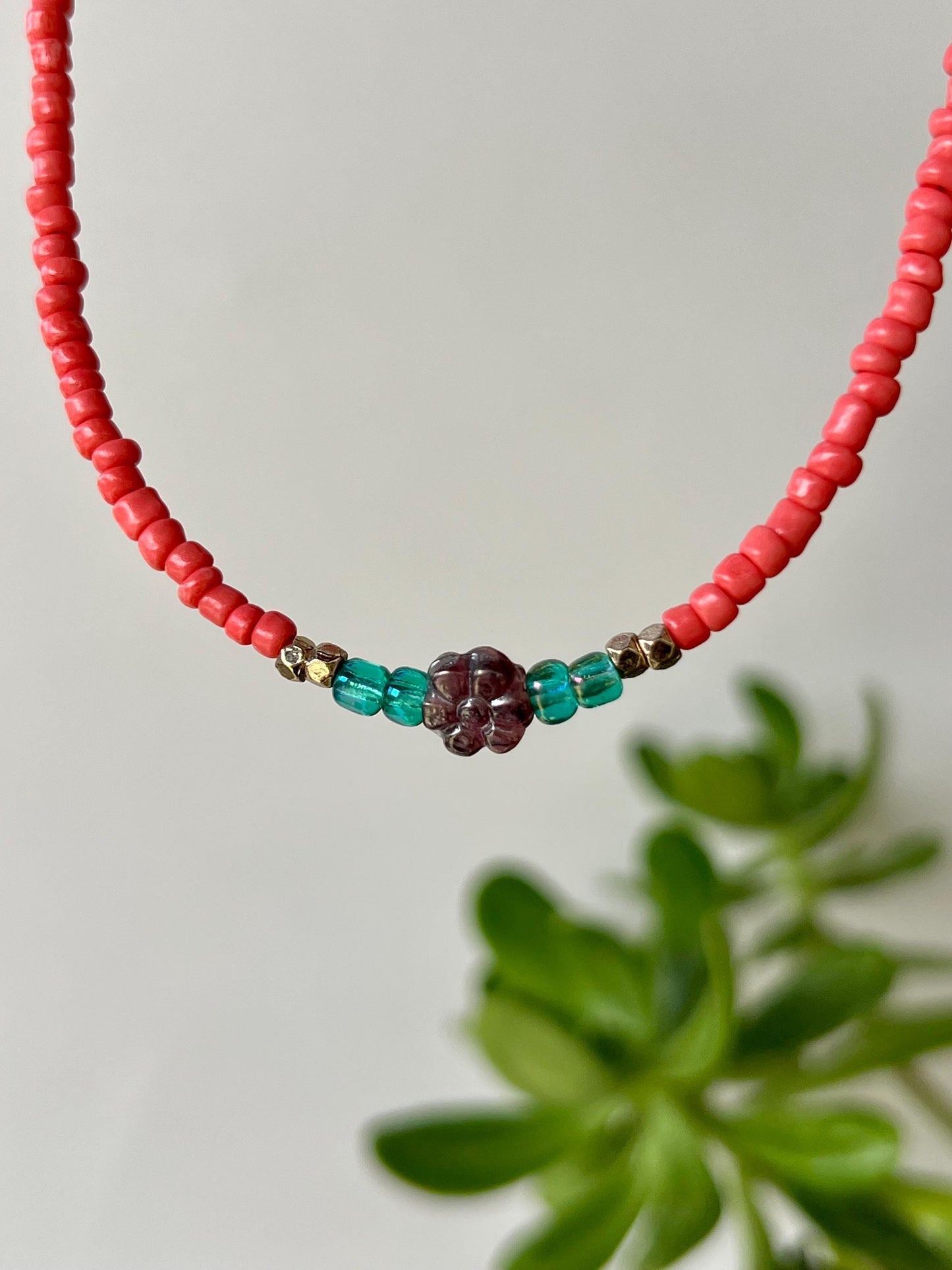 Delicate Seed Bead Choker Sterling Silver Magnetic Closure Necklace Minimalist Boho Style