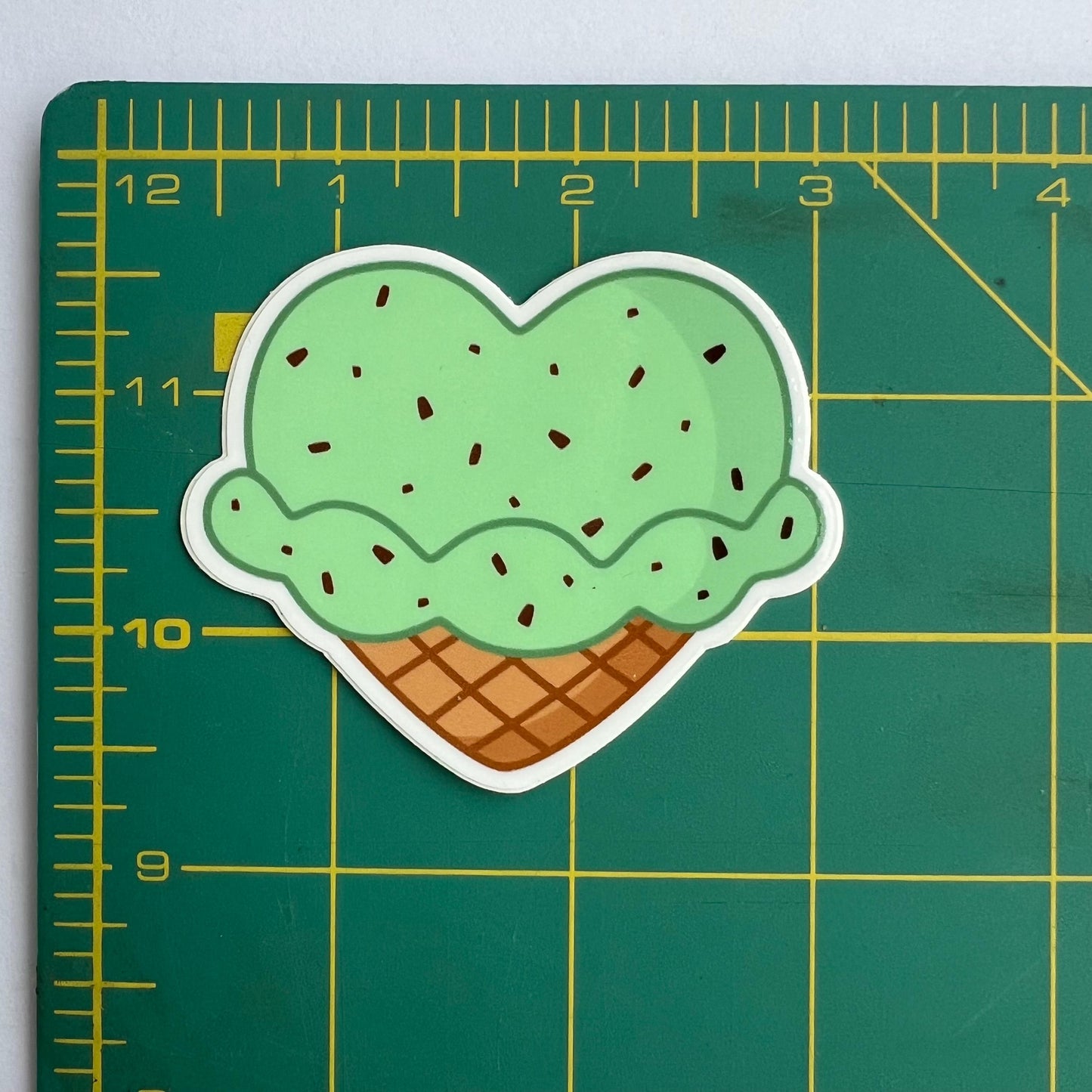 Mint Chip Ice Cream Heart Vinyl Sticker