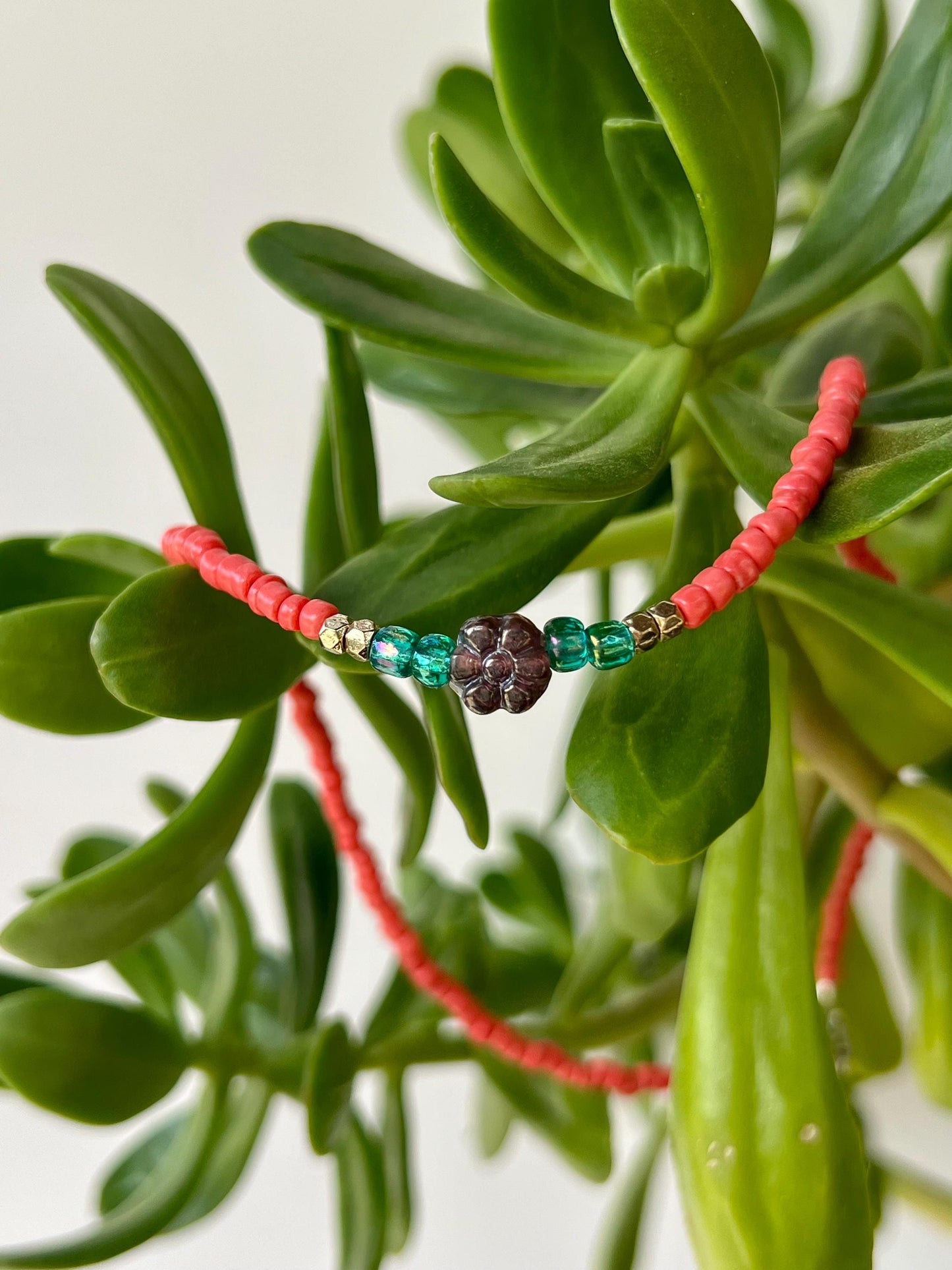 Delicate Seed Bead Choker Sterling Silver Magnetic Closure Necklace Minimalist Boho Style
