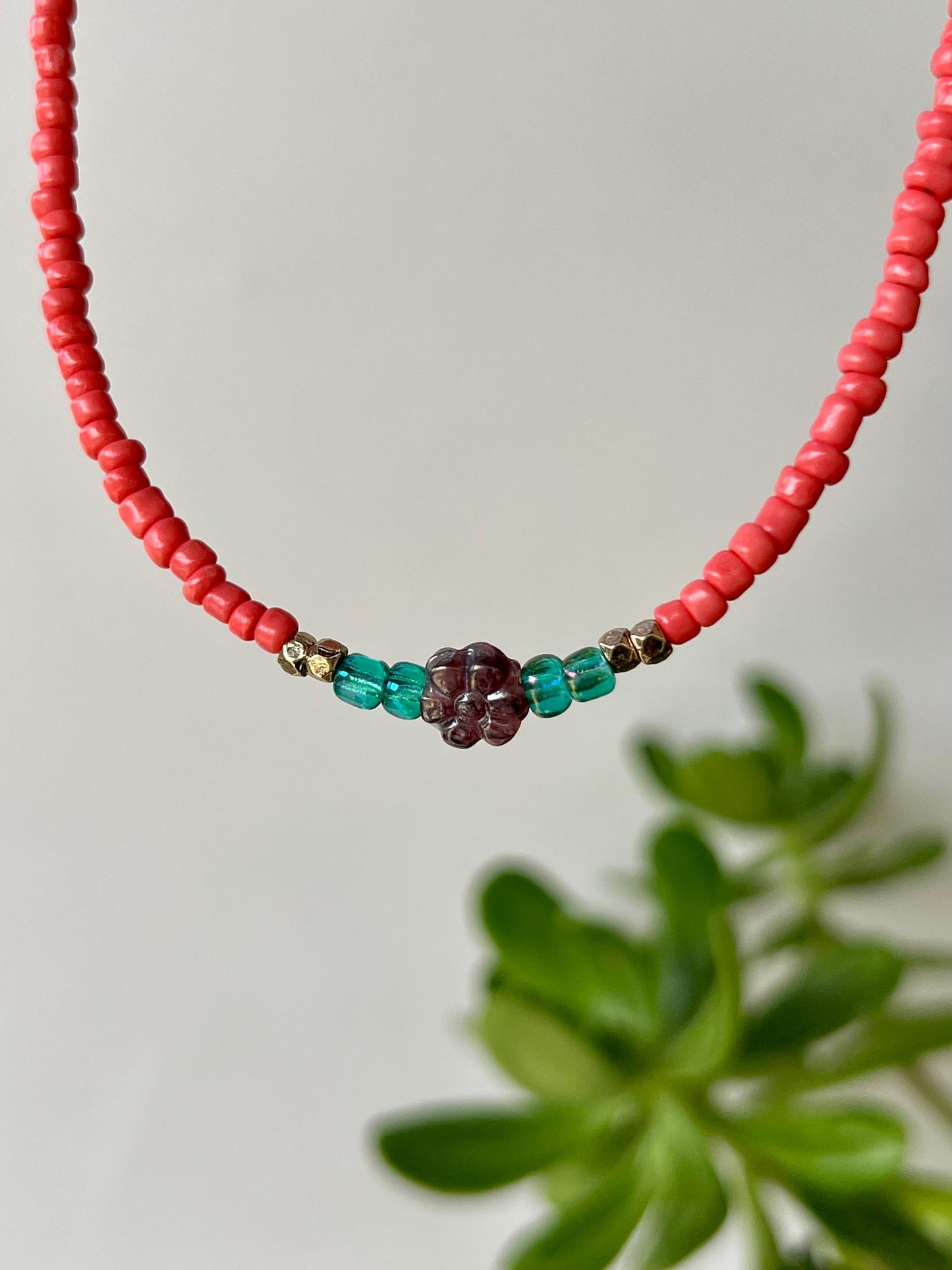 Delicate Seed Bead Choker Sterling Silver Magnetic Closure Necklace Minimalist Boho Style