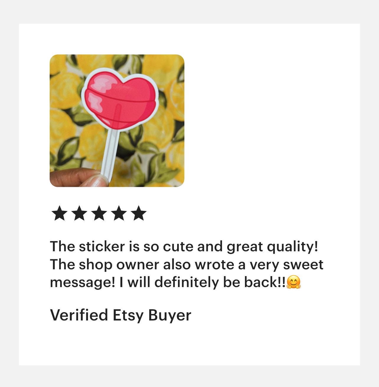 Pink Heart Lollipop Waterproof Vinyl Sticker