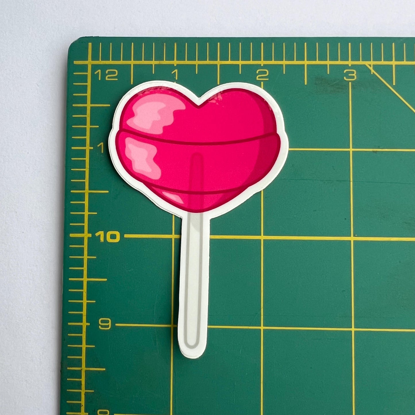 Pink Heart Lollipop Waterproof Vinyl Sticker