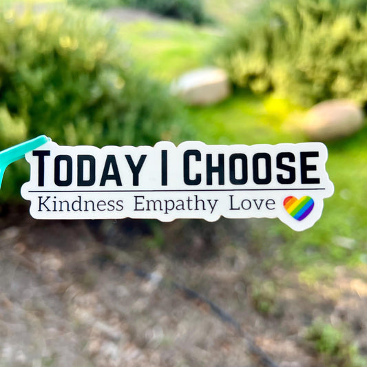 TRANSPARENT Waterproof Vinyl Sticker Kindness Empathy Love Quote Motivational