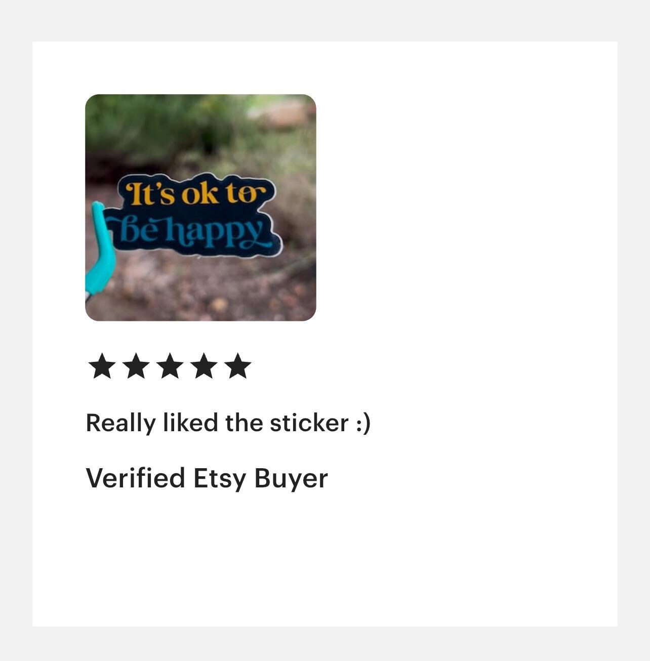 Ok To Be Happy Motivational Quote Waterproof Vinyl Sticker