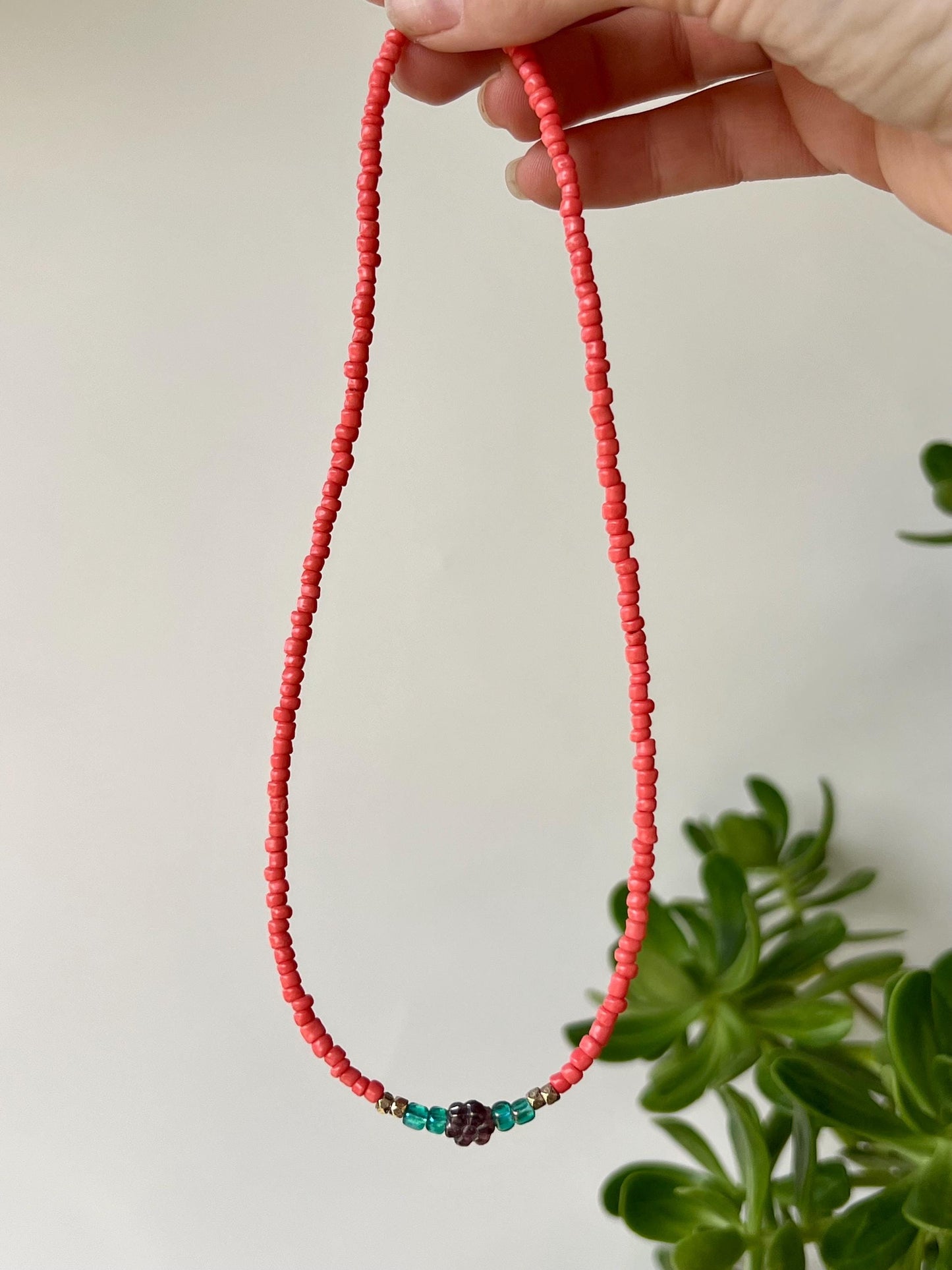Delicate Seed Bead Choker Sterling Silver Magnetic Closure Necklace Minimalist Boho Style