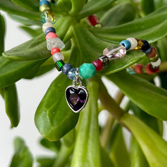 Colorful Boho Beaded Charm Bracelet Minimalist Casual Style