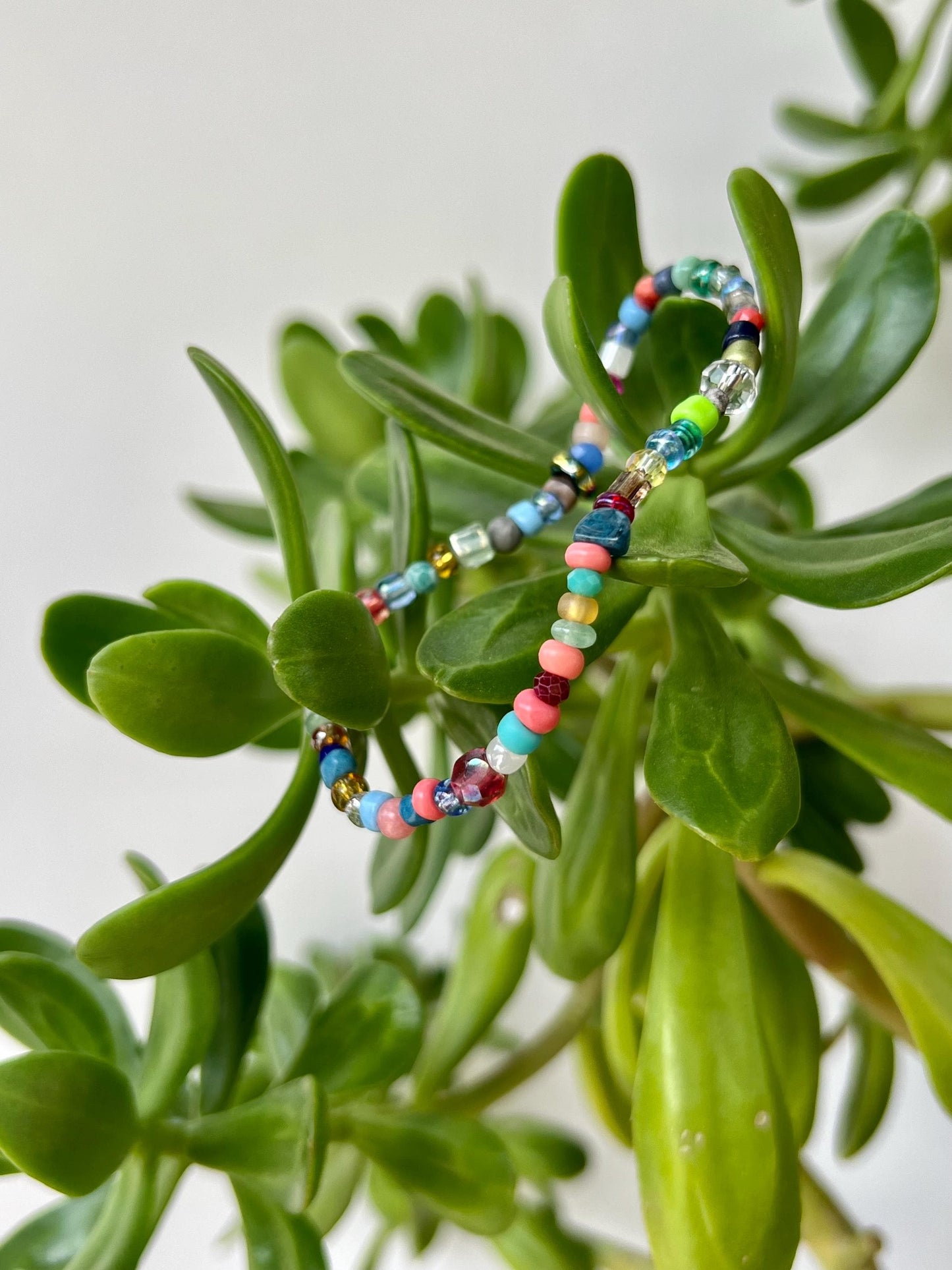 Colorful Boho Beaded Charm Bracelet Minimalist Casual Style